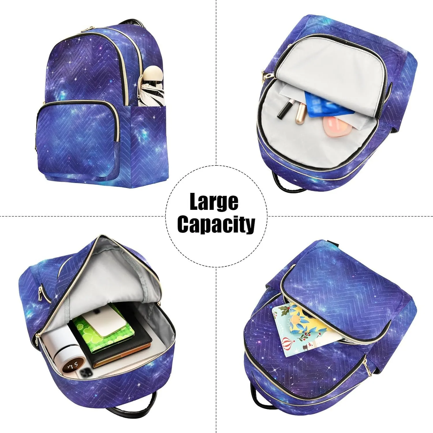 Milky Way Print Trendy Backpack Purse for Women and Anti-theft Ladies Shoulder Travel Daypacks Bags(Small Pattren 2)