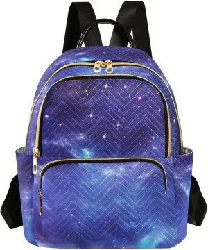 Milky Way Print Trendy Backpack Purse for Women and Anti-theft Ladies Shoulder Travel Daypacks Bags(Small Pattren 2)