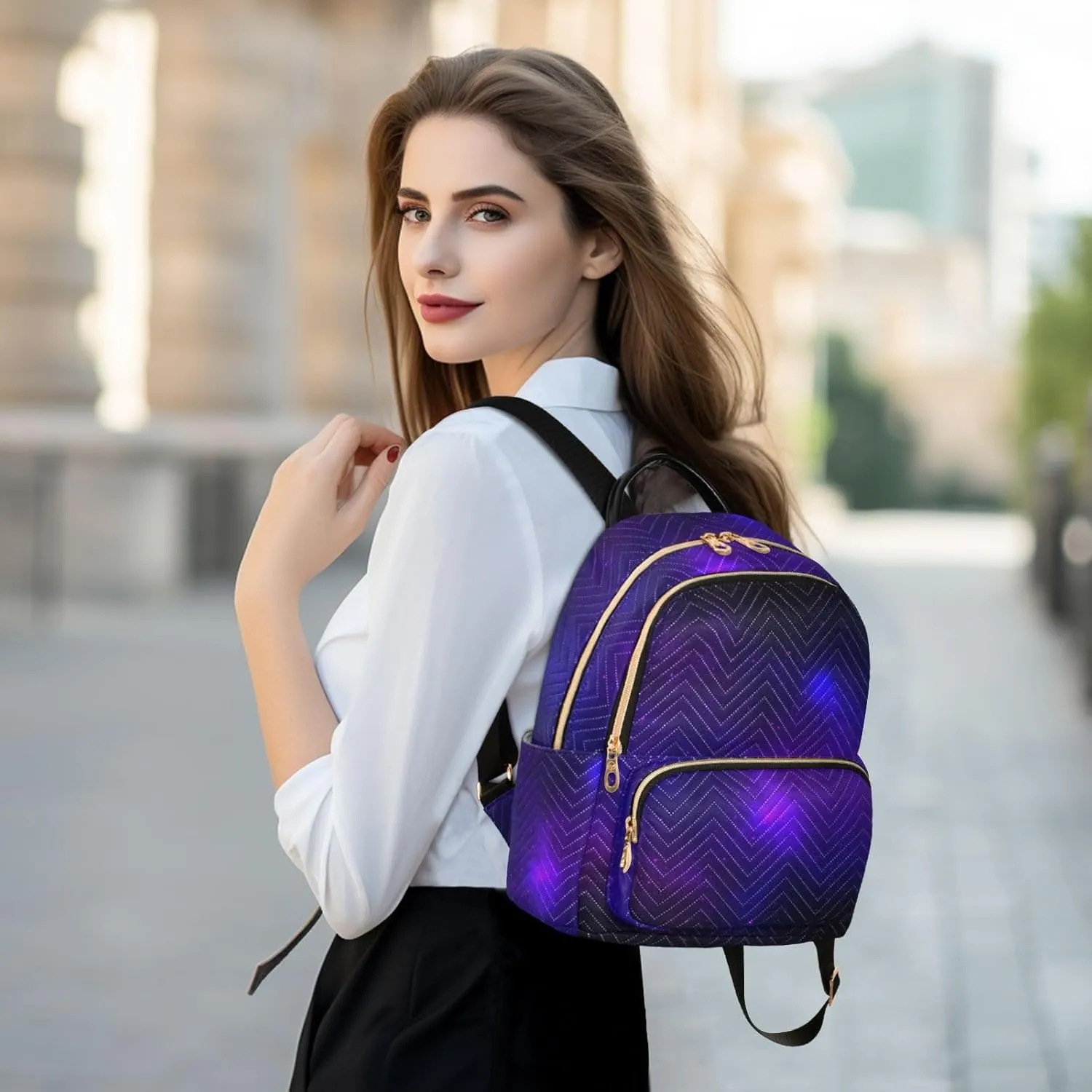 Milky Way Print Trendy Backpack Purse for Women and Anti-theft Ladies Shoulder Travel Daypacks Bags(Small Pattren 3)