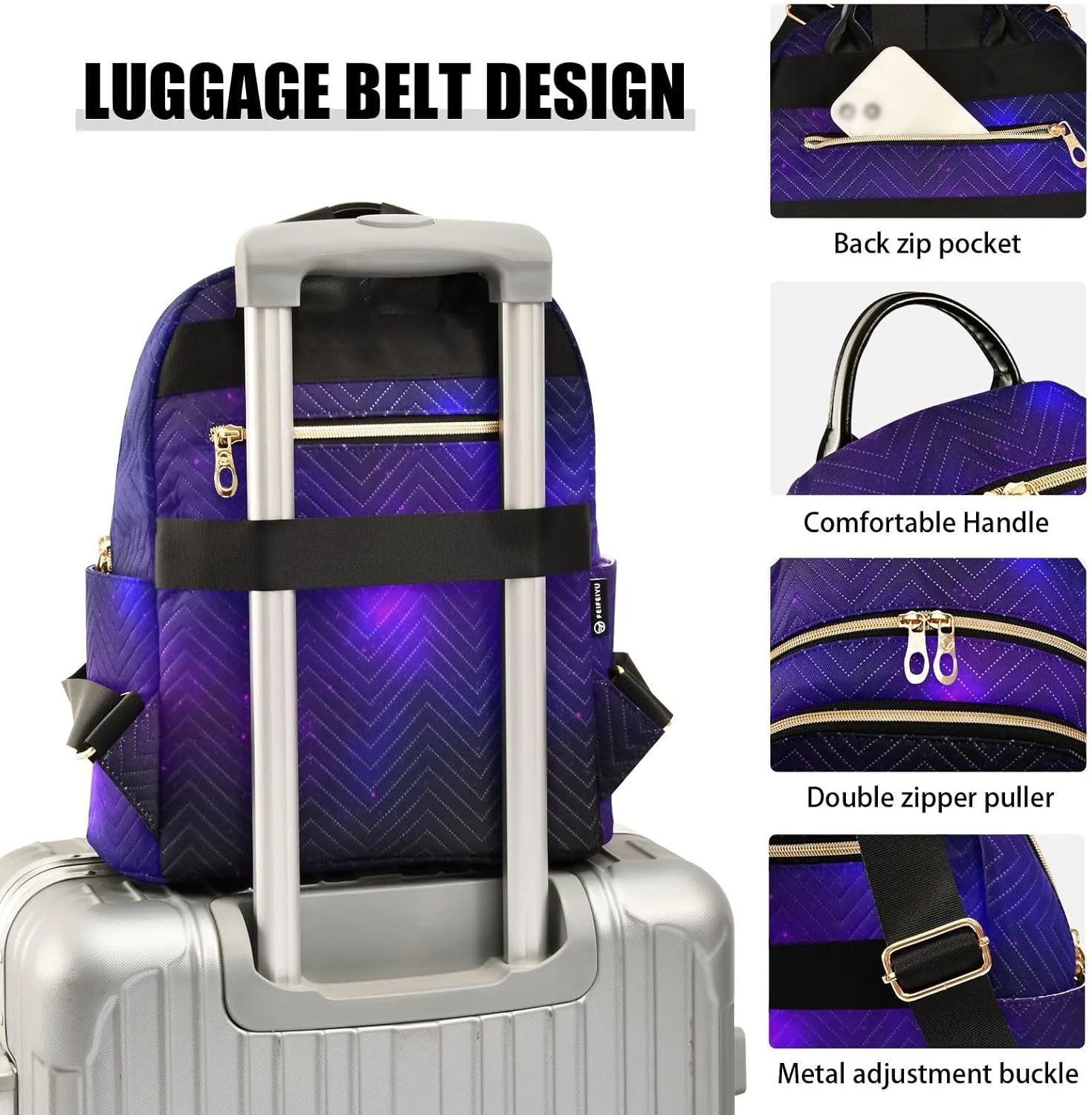 Milky Way Print Trendy Backpack Purse for Women and Anti-theft Ladies Shoulder Travel Daypacks Bags(Small Pattren 3)