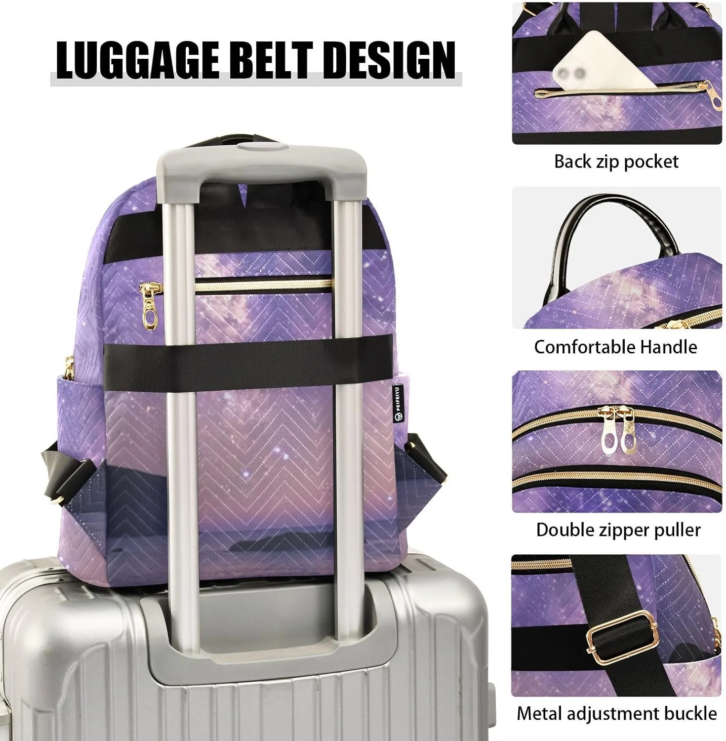 Milky Way Print Trendy Backpack Purse for Women and Anti-theft Ladies Shoulder Travel Daypacks Bags(Small Pattren 4)