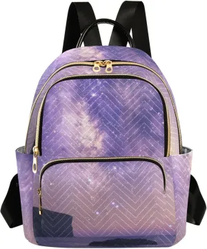 Milky Way Print Trendy Backpack Purse for Women and Anti-theft Ladies Shoulder Travel Daypacks Bags(Small Pattren 4)