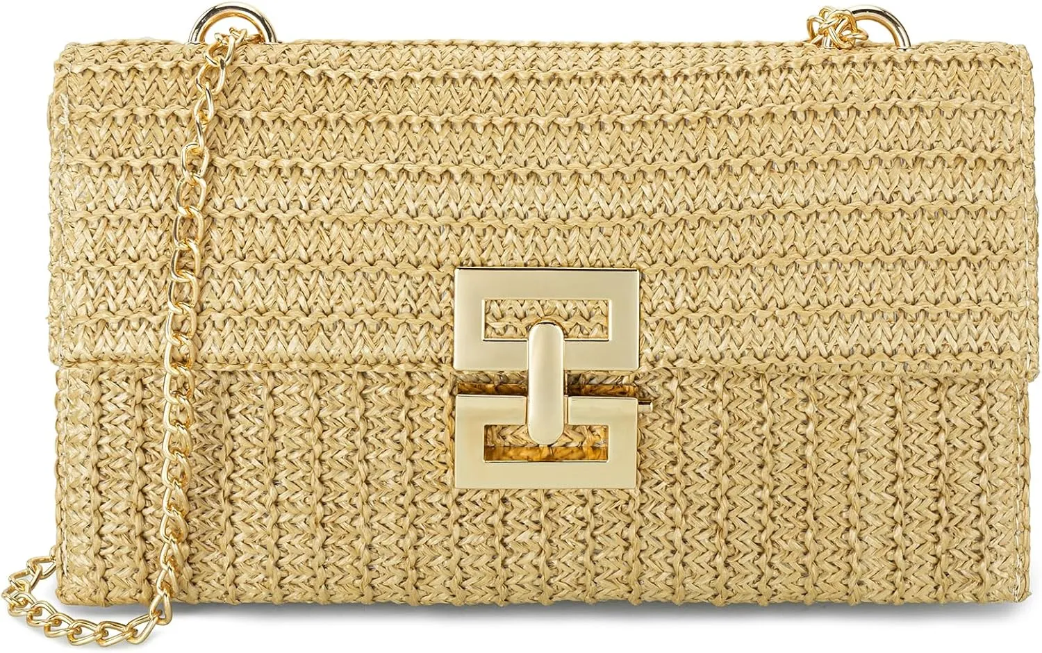MilkyWay Straw Clutch Purse for Women, Woven Handbag Summer Beach Rattan Crossbody Envelope Bag Wallet Shoulder Tote Bag