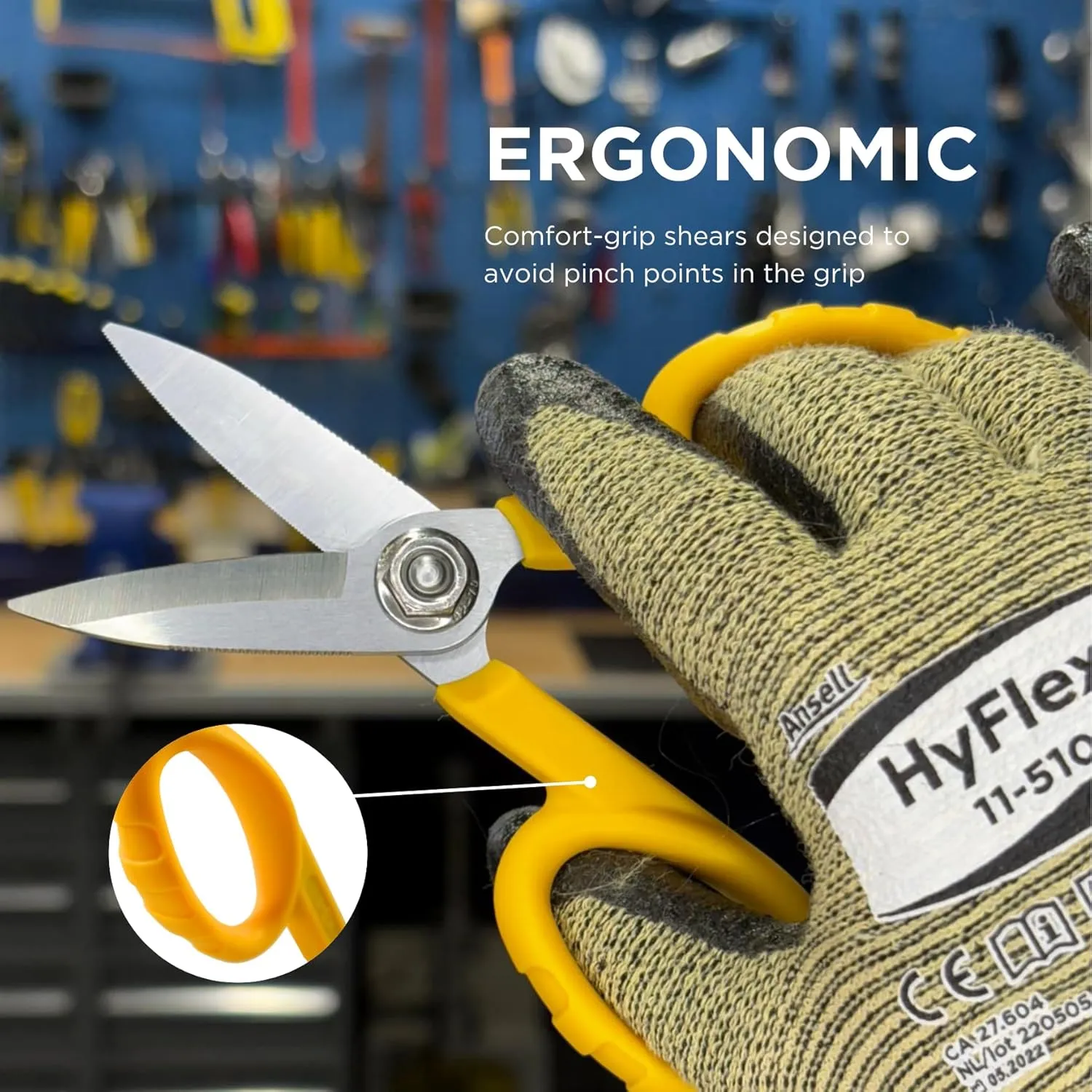 Miller KS-1 Yellow Fiber Optic Kevlar Scissors, Easily Portable Utility Scissors for Working Technicians, Electricians, and Installers, Heavy-Duty Cable Cutters, 5.5 Inches