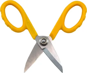 Miller KS-1 Yellow Fiber Optic Kevlar Scissors, Easily Portable Utility Scissors for Working Technicians, Electricians, and Installers, Heavy-Duty Cable Cutters, 5.5 Inches