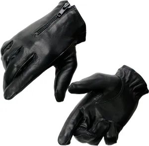 Milwaukee Leather SH722 Women's Black Unlined Leather Lightweight Motorcycle Hand Gloves W/Wrist Zipper Closure - XX-Large