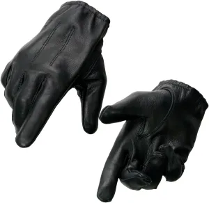 Milwaukee Leather SH887 Men's USA Deerskin Black Leather Unlined Lightweight Motorcycle Riders Gloves