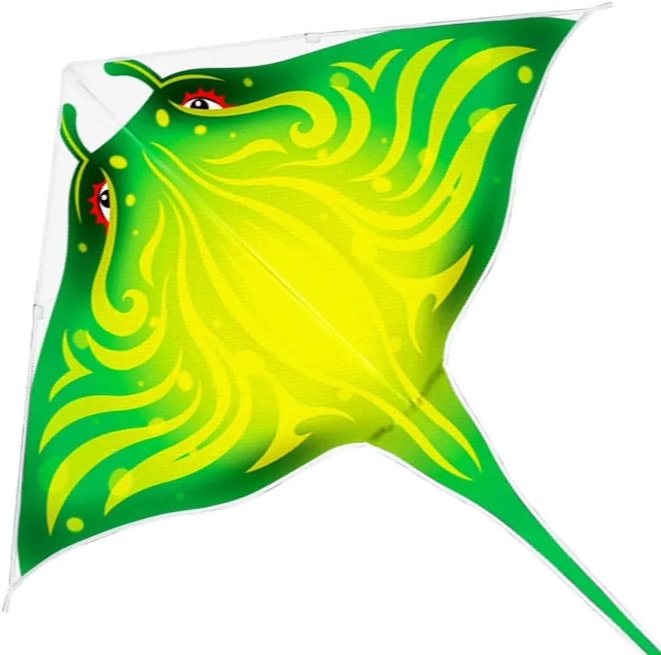Mint's Colorful Life Devil Fish Kite for Kids and Adults，Easy to Fly Delta Kites Single Line Large, 300ft Kite String Handle Include