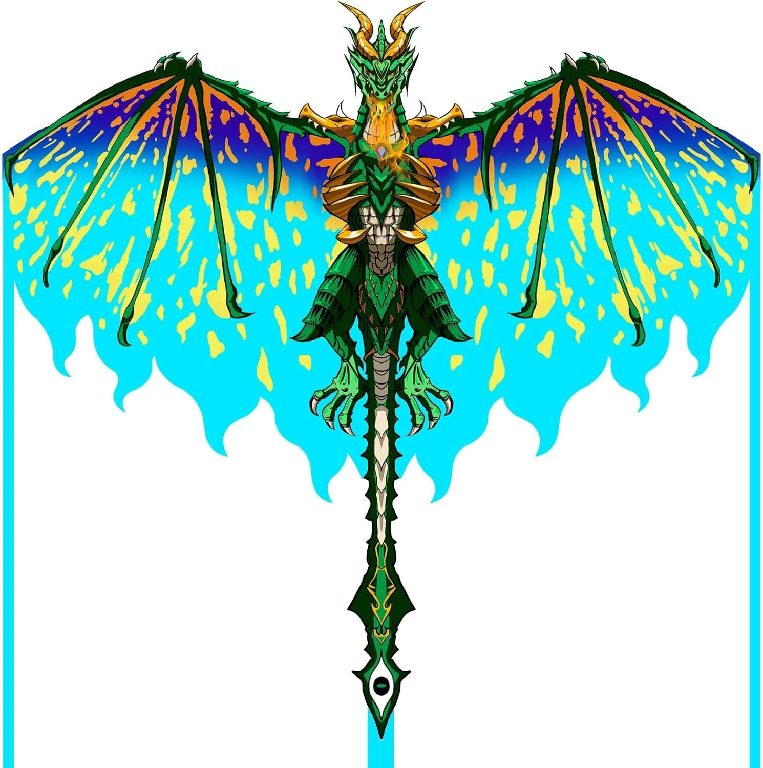 Mint's Colorful Life Dragon Kite for Kids & Adults, Easy to Fly Best Beach Kites for Beginners, 300ft Kite String Included