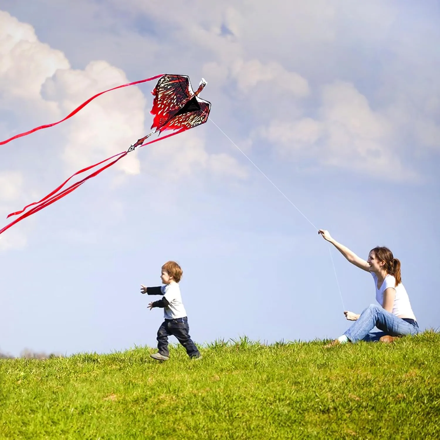 Mint's Colorful Life Dragon Kite for Kids & Adults, Easy to Fly Best Beach Kites for Beginners, 300ft Kite String Included