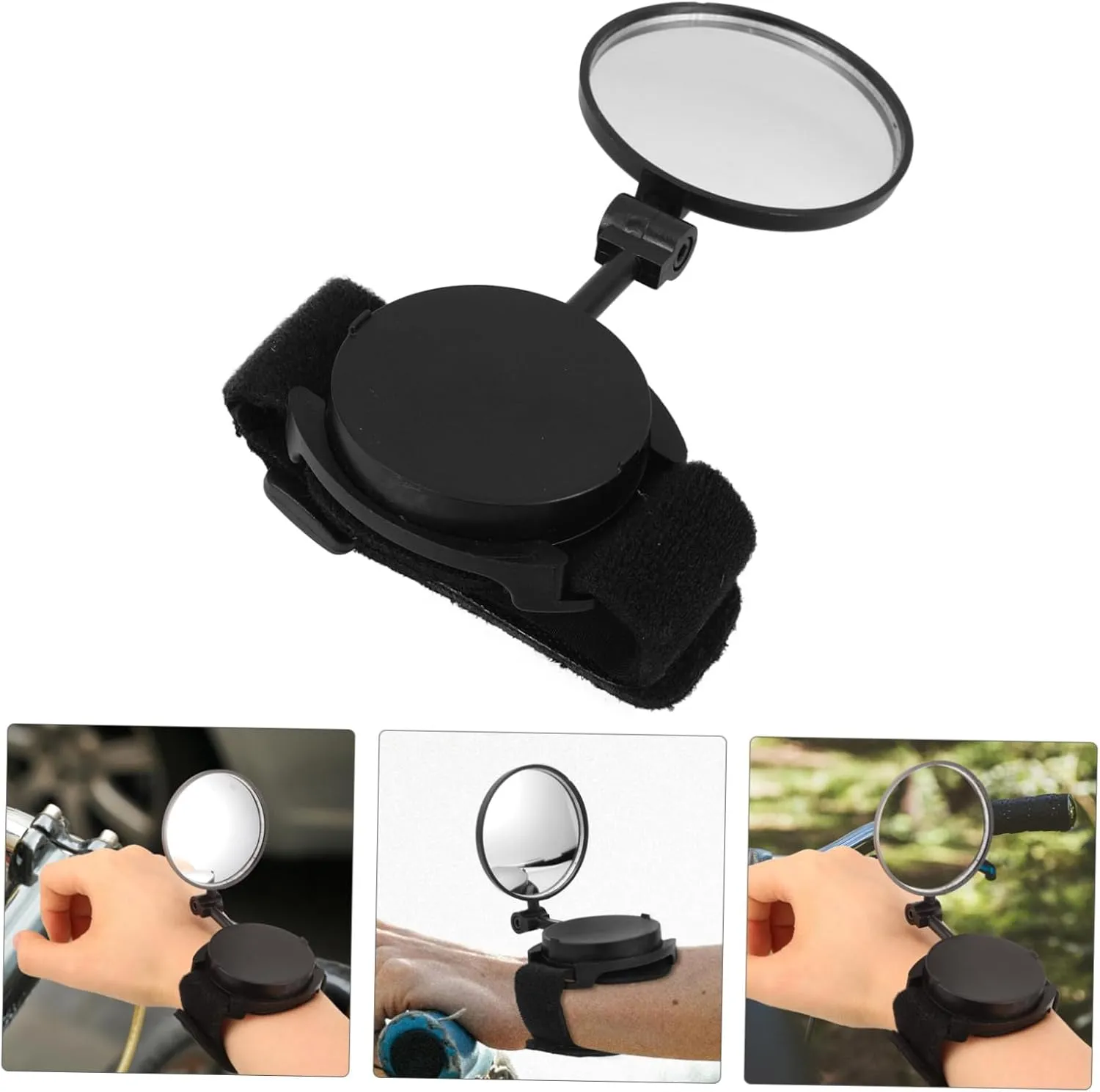 Mipcase 2pcs Rotatable Wrist-mounted Bike Mirror Rearview Reflector for Cycling Lightweight and Design Convenient for Road Awareness Fits Various and Motorbikes