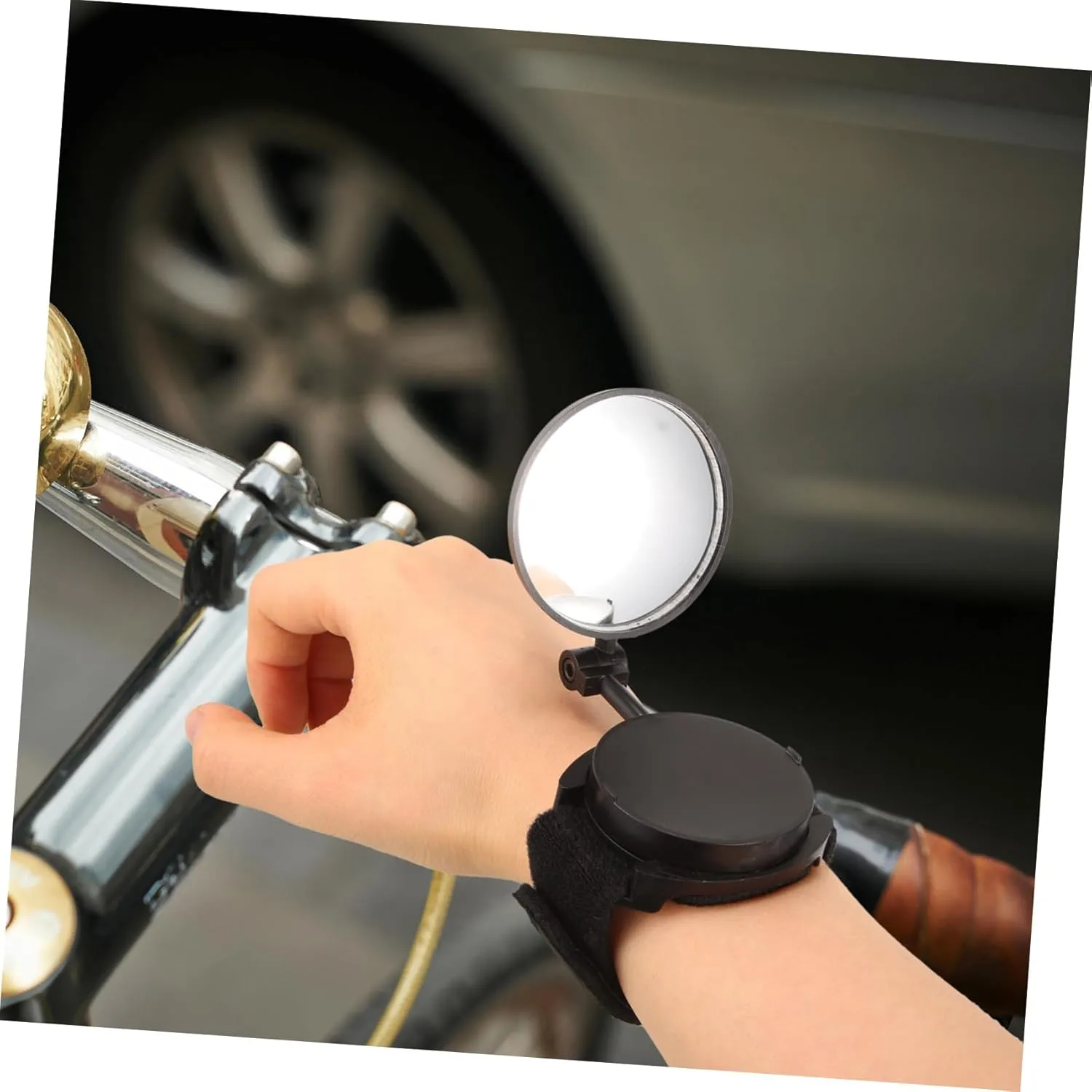 Mipcase 2pcs Rotatable Wrist-mounted Bike Mirror Rearview Reflector for Cycling Lightweight and Design Convenient for Road Awareness Fits Various and Motorbikes