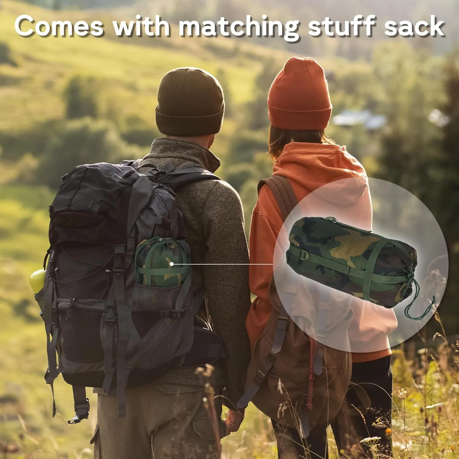 Mirzoyan Woobie Blanket, Military Poncho Liner Camo Insulated Camping Woobie Blanket for Outdoor Hiking Survival Hunting