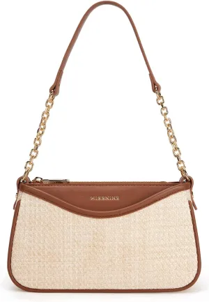 Missnine Shoulder Bag for Women Small Purse Trendy Clutch Hobo Bag Vegan Leather Mini Handbag with Zipper Closure