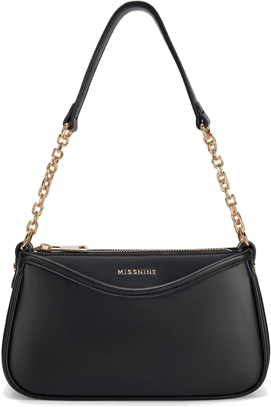 Missnine Shoulder Bag for Women Small Purse Trendy Clutch Hobo Bag Vegan Leather Mini Handbag with Zipper Closure