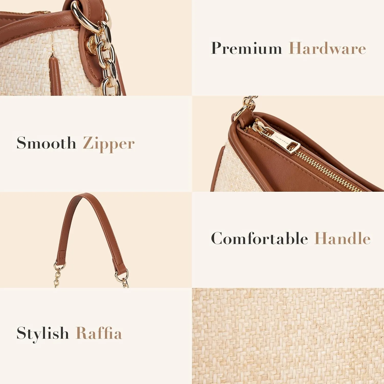 Missnine Shoulder Bag for Women Small Purse Trendy Clutch Hobo Bag Vegan Leather Mini Handbag with Zipper Closure