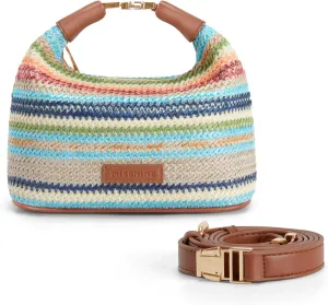 Missnine Small Straw Purse for Women Summer Woven Raffia Beach Crossbody Shoulder Bags Vacation Top Handle Satchel Handbag