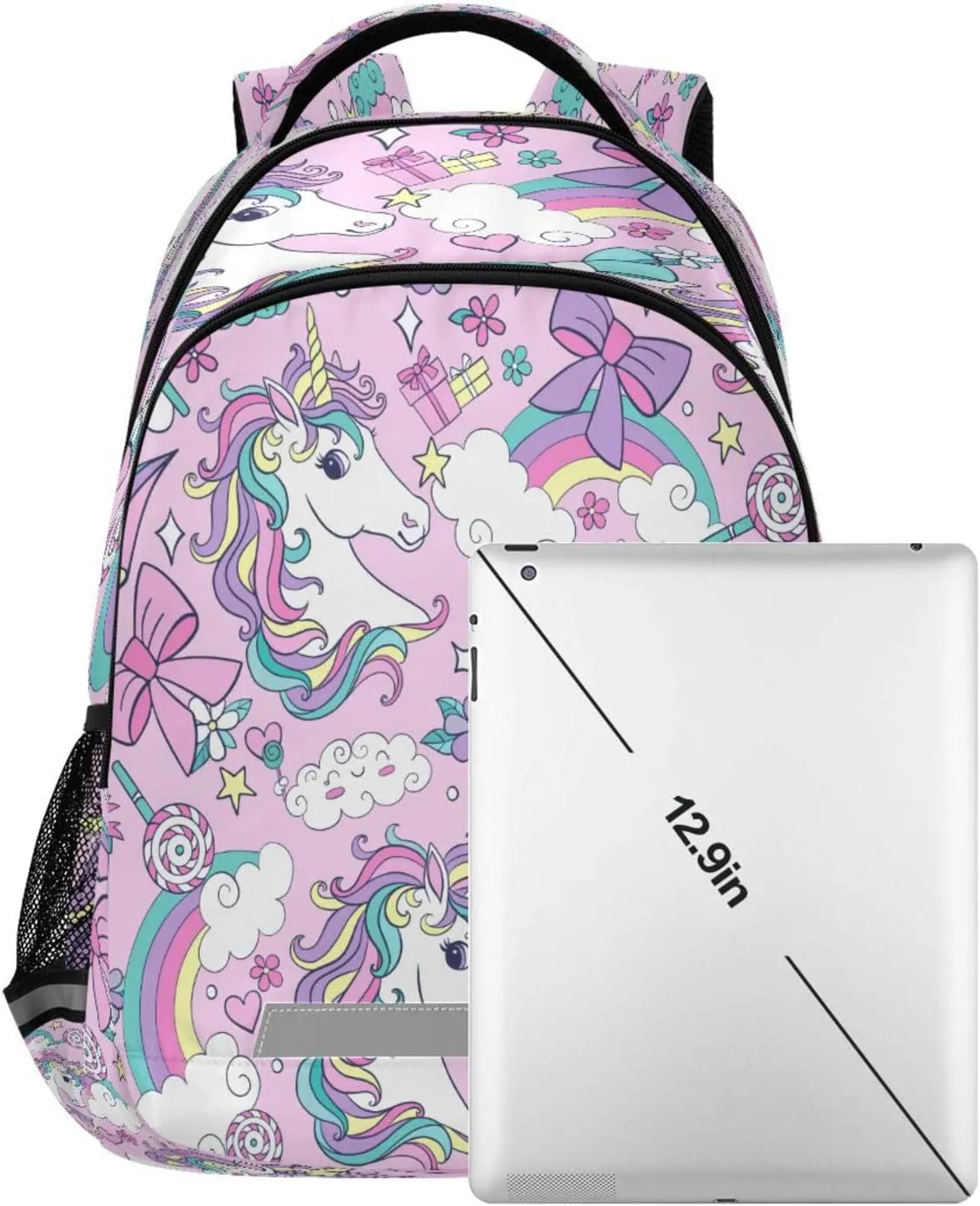 MNSRUU School Backpack for Kids 5-13 yrs,Unicorn Backpack Kindergarten School Bag Pink Backpack for Little Girls