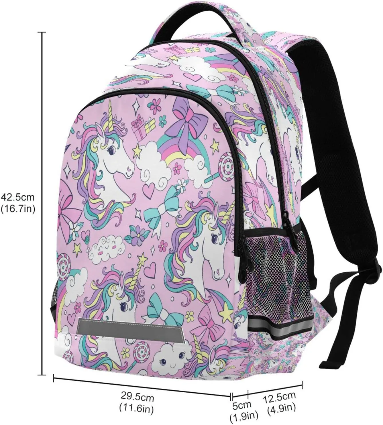 MNSRUU School Backpack for Kids 5-13 yrs,Unicorn Backpack Kindergarten School Bag Pink Backpack for Little Girls