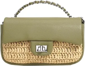 Molodo Elegant Crossbody Bags for Women Trendy Straw Purse Summer Raffia Purse Beach Handbag with Chain Ladies Evening Bag