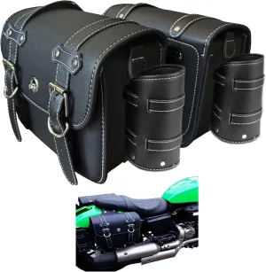 Motorcycle Saddlebags, Scooter Powersports Leather Saddle Bags Motorcycles, Softail Universal Throw Over Sportster Saddlebags 12.2x5.12x9.84 inches