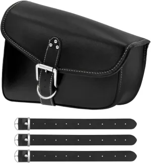 Motorcycle Saddlebags Side Tool Bag PU Leather Luggage Universal Saddle Bag Pouch Black for Yam&aha(Right Saddle Bag)