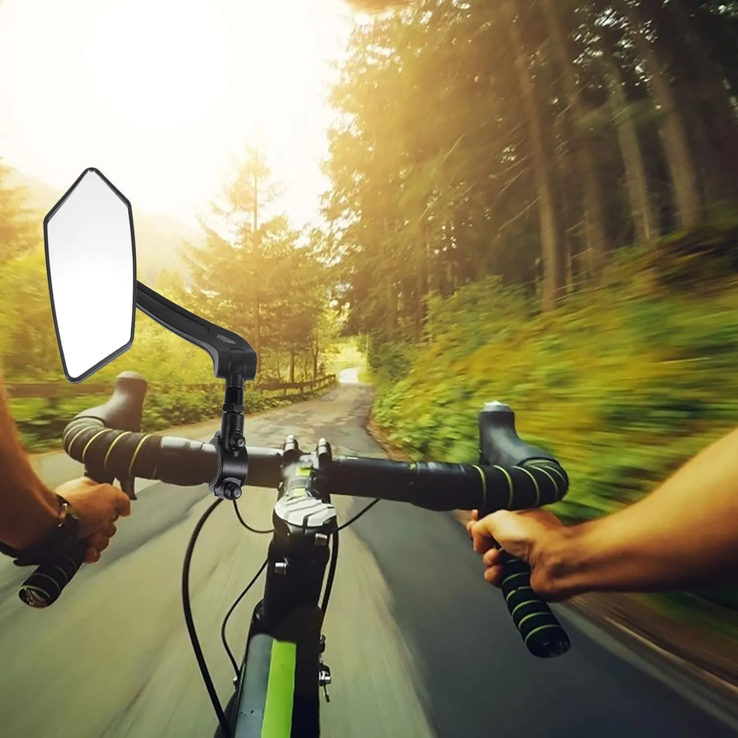 Mountain Bike Rear View Mirror Handlebar Mount Reflective Accessory for Cycling Compatible Easy to Install Left Side