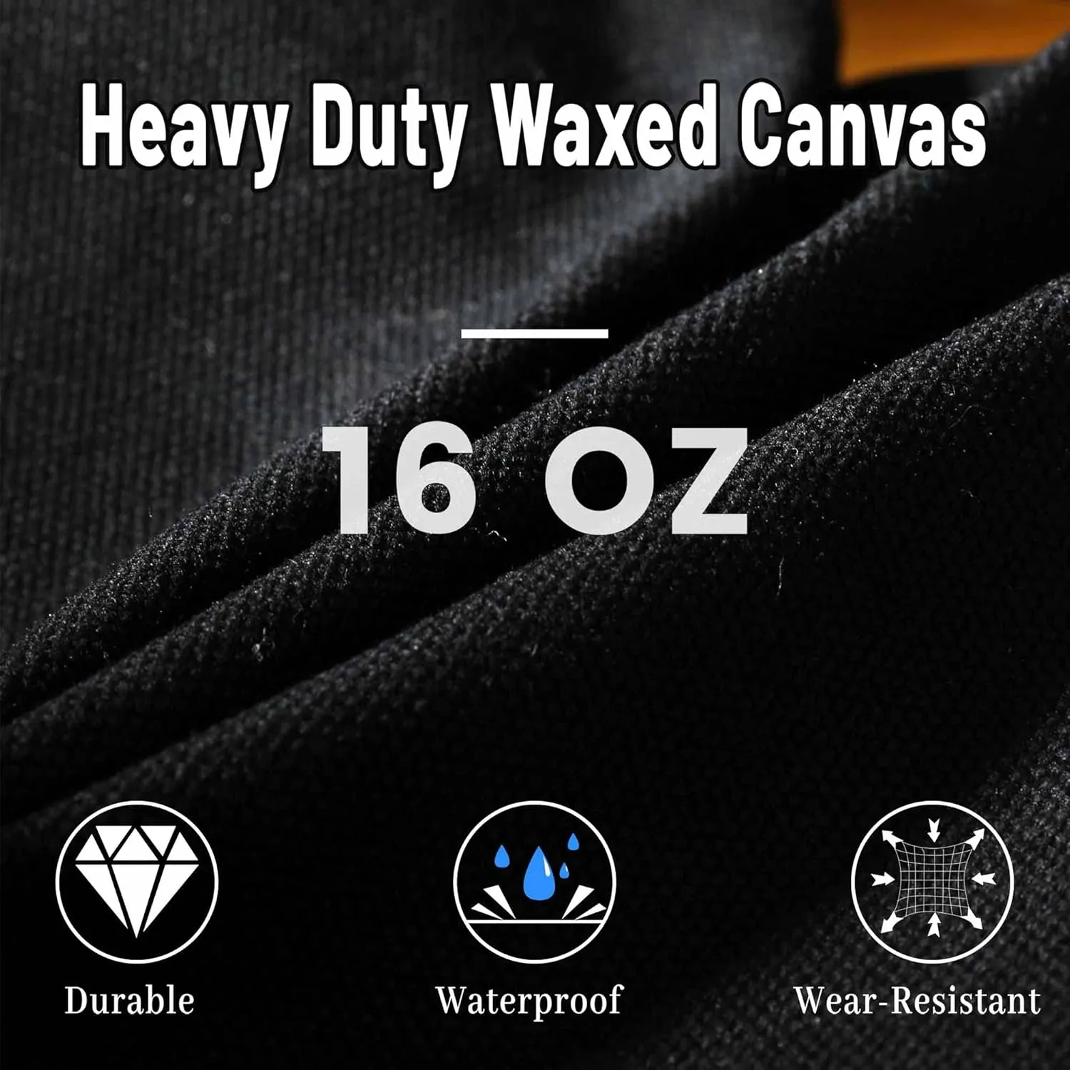 Multi-Purpose Tool Storage Bag - 16oz Waxed Canvas Item Collection Pouch for Men Women, Portable Tools Organizer Pouches with Zipper | 1 Large & 1 Small | For Coins Pliers Nuts - Black
