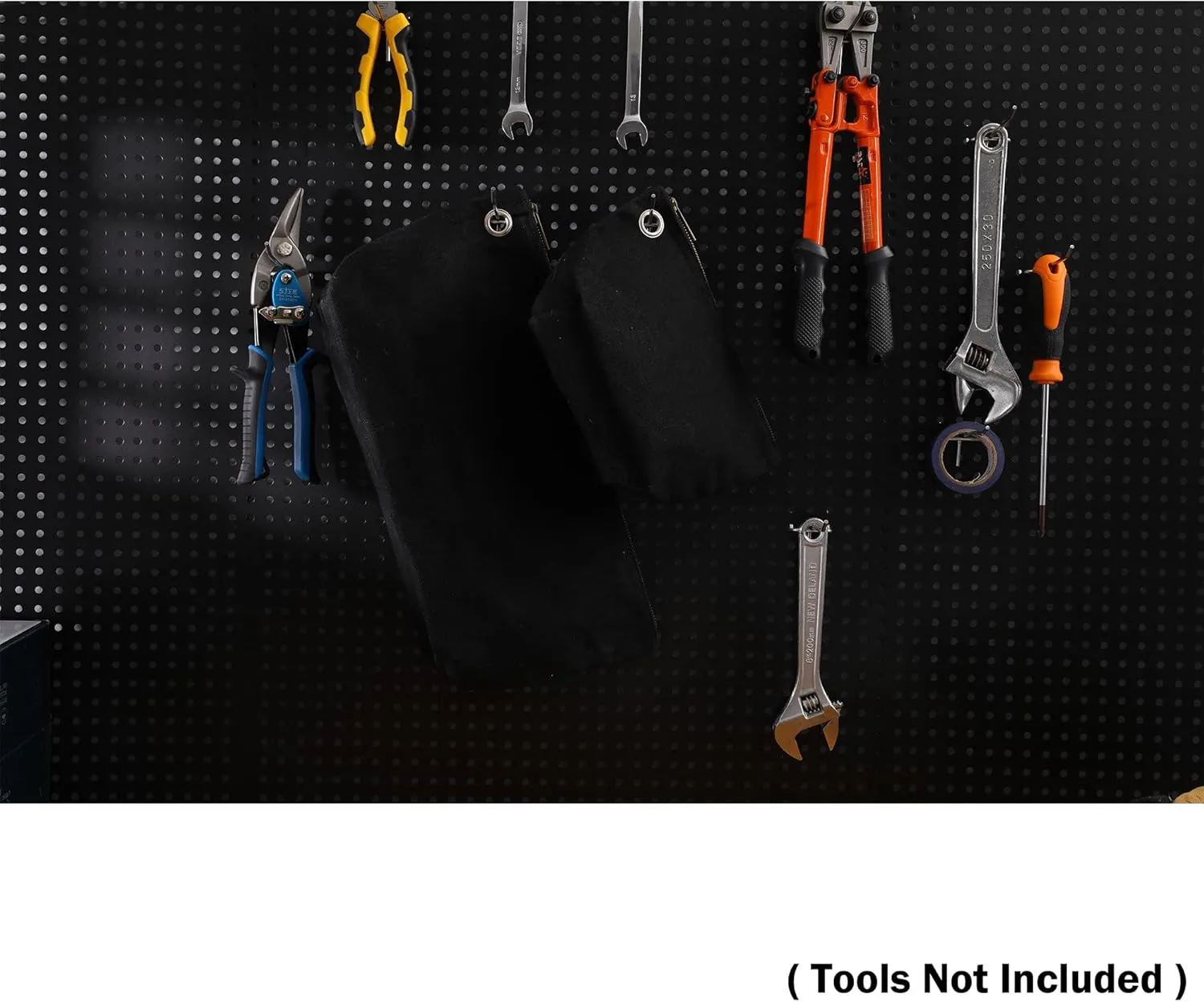 Multi-Purpose Tool Storage Bag - 16oz Waxed Canvas Item Collection Pouch for Men Women, Portable Tools Organizer Pouches with Zipper | 1 Large & 1 Small | For Coins Pliers Nuts - Black