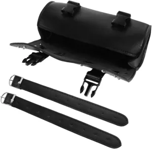 Multifunctional Leather Saddle Bag for Motorcycle Tool Kit Storage Easy Installation Forks and Handlebars Durable Construction for Use