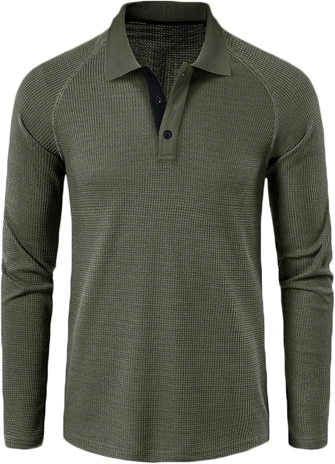 Muscularfit T Shirts for Men V Neck Long Sleeve Solid Polo Shirt Causal Loose Fit Athletic Gym Workout Tee Top Loose Pullover