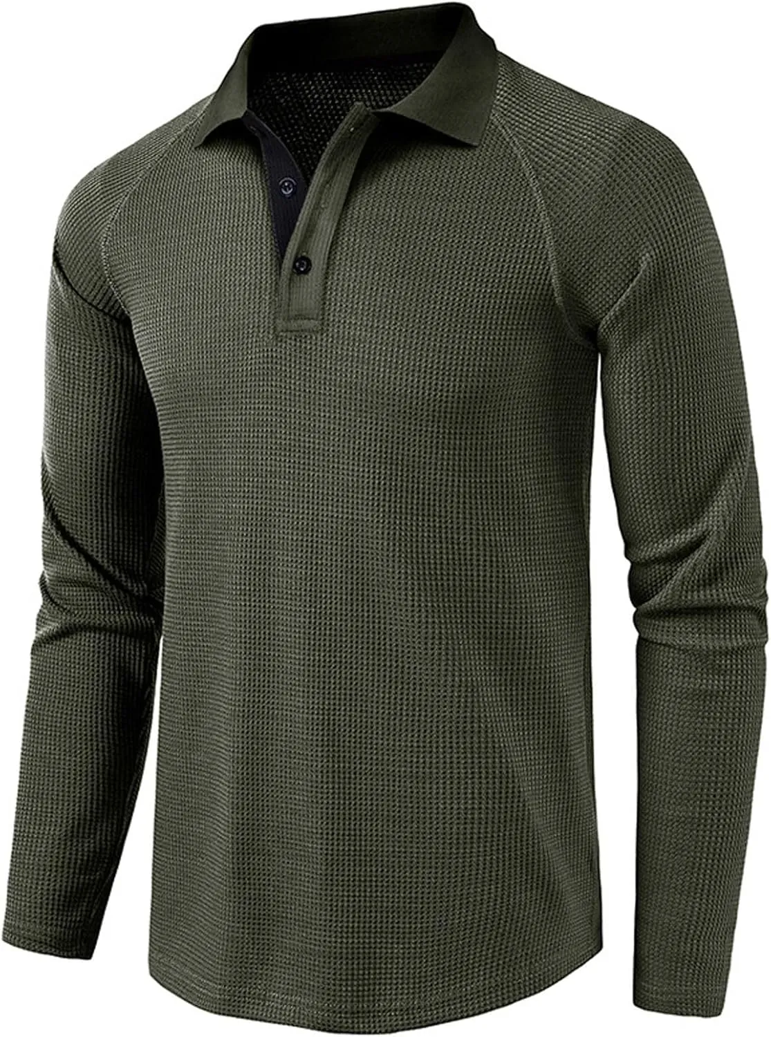Muscularfit T Shirts for Men V Neck Long Sleeve Solid Polo Shirt Causal Loose Fit Athletic Gym Workout Tee Top Loose Pullover