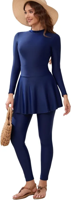Muslim Swimsuits for Women Rash Guard Long Sleeves Swimming Suit Surfing Bathing Suit Wetsuit Burkini Swimwear