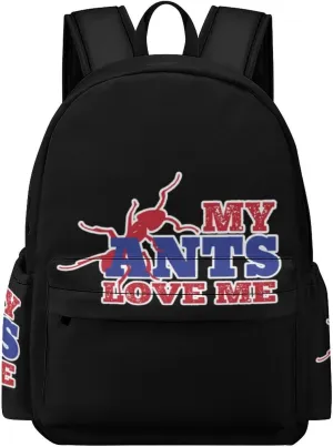 My Ants Love Me Unisex Backpack Casual Daypacks Half Print Shoulders Bag for Camping Hiking Travel Gear