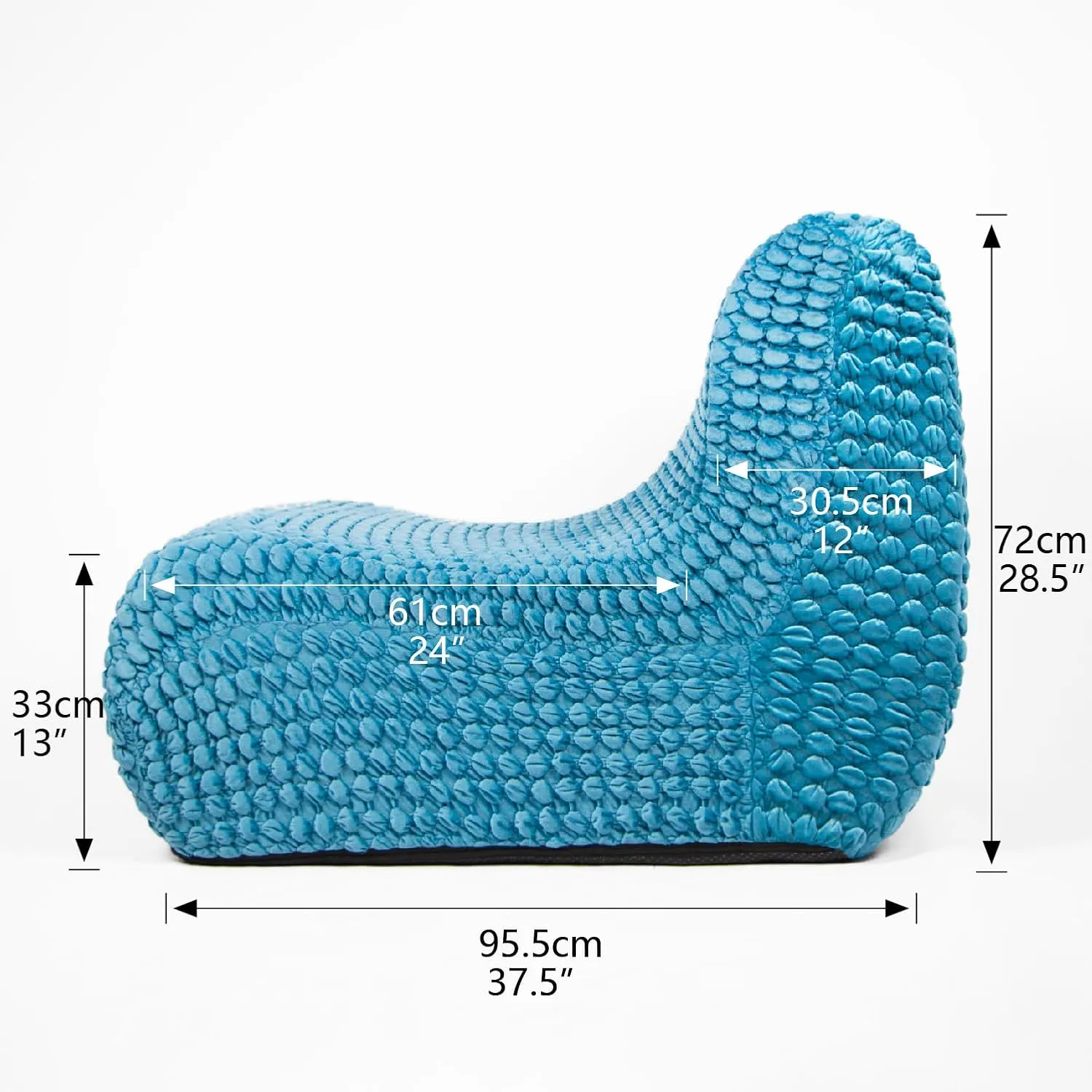 N&V Single Seated Foam Sofa, Armless Floor Sofa, One Piece High Density Foam, Removable and Machine Washable Cover, Blue