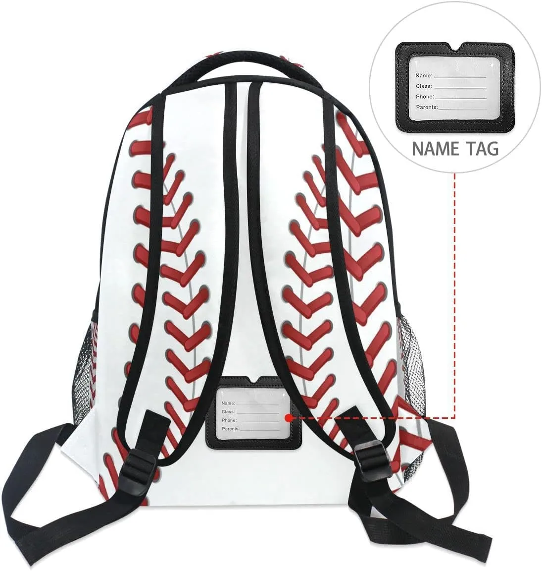 Nander Custom You Name Fashion Baseball Backpack,Casual Daypacks Outdoor Sports Rucksack School Shoulder Bag for Men Women Boys Girls-12x7.3x16.9in