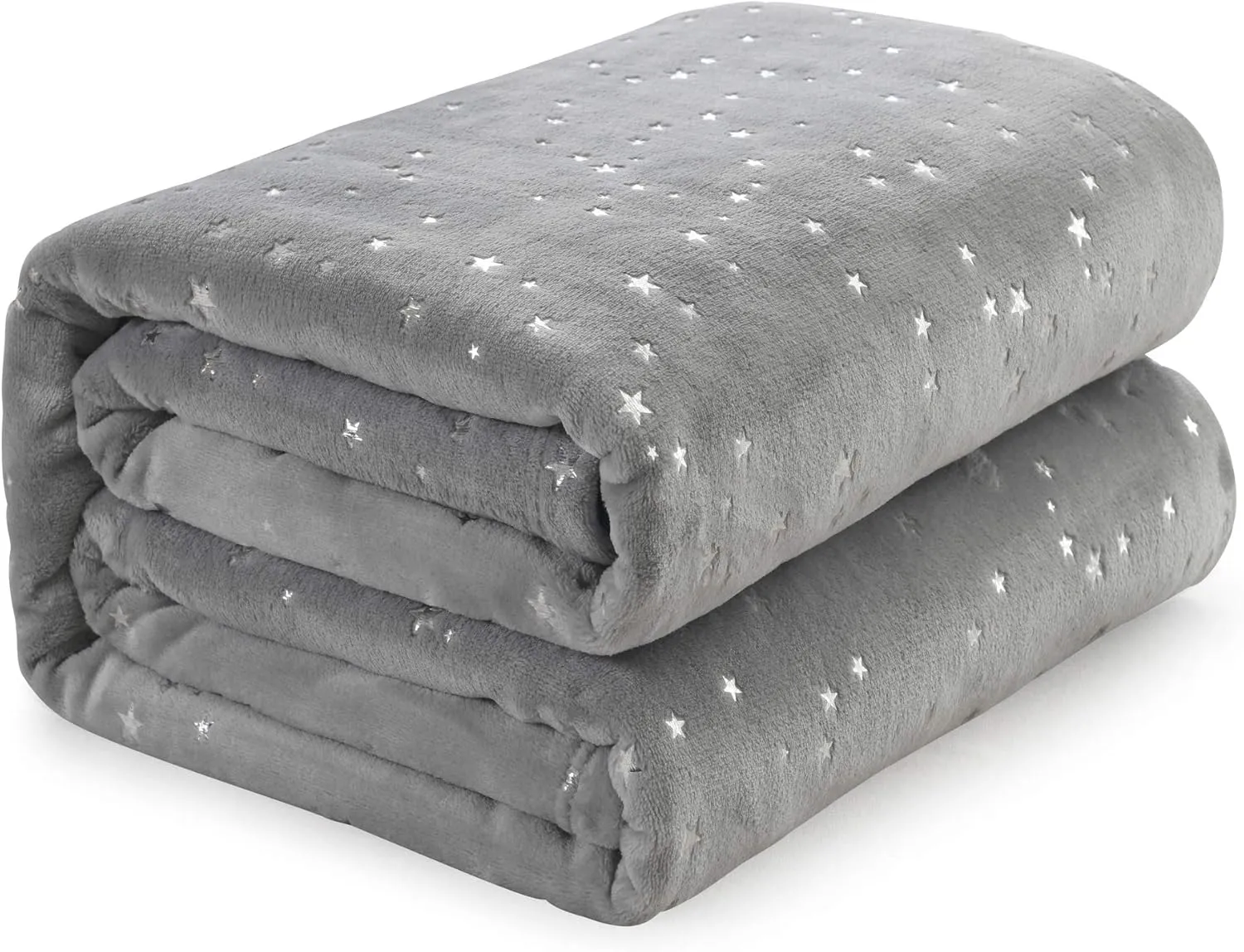 NANPIPER Throw Blanket Fluffy Bed Blanket All Season Ultra Soft Microfiber Sofa Fleece Foil Blankets(Throw Size 50"x65", Light Grey)