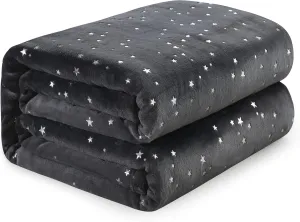 NANPIPER Throw Blanket, Twin Size Fluffy Bed Blanket, All Season Ultra Soft Microfiber Sofa Fleece Throw for Women Girls(65"x80",Grey)