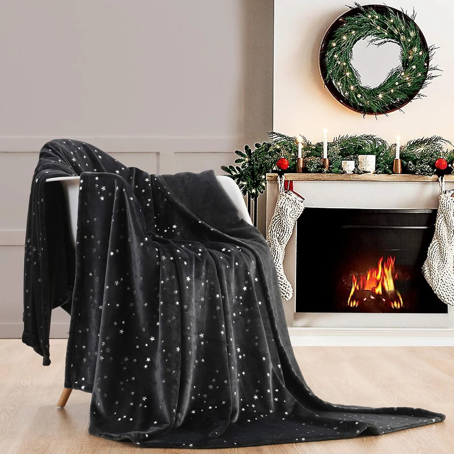 NANPIPER Throw Blanket, Twin Size Fluffy Bed Blanket, All Season Ultra Soft Microfiber Sofa Fleece Throw for Women Girls(65"x80",Grey)