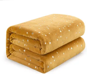 NANPIPER Throw Blanket, Ultra Soft Thick Microplush Bed Blanket, All Season Premium Fluffy Microfiber Fleece Throw for Sofa Couch (Throw Size 50"x65", Ginger)