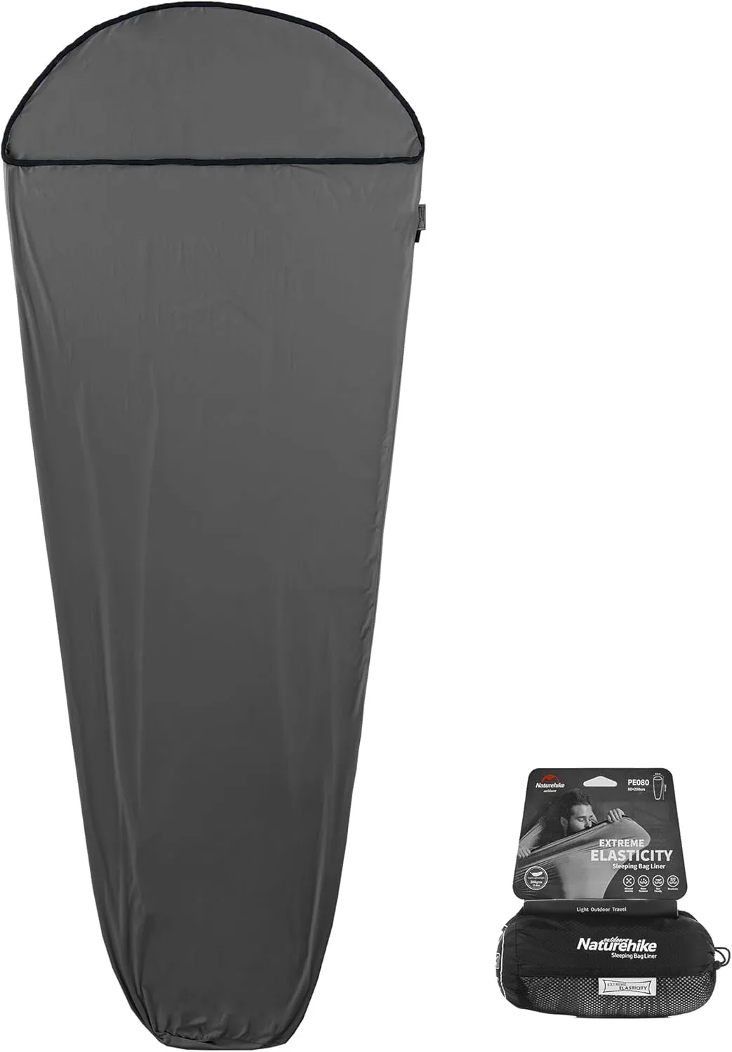 Naturehike High Elasticity Sleeping Bag Liner Lightweight Camping Travel Sheet - Portable Sleeping Sack for Camping, Travel, Hostels