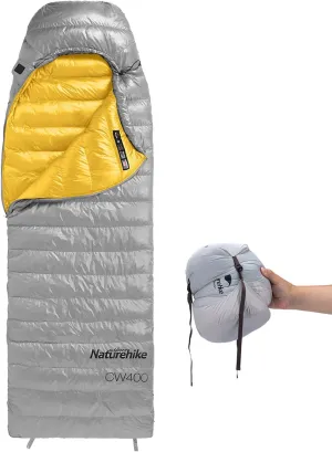 Naturehike Ultralight Down Cold Weather Sleeping Bag, 650FP Compact Sleeping Bag 3-4 Season for Adults & Kids, Backpacking, Camping, Hiking, Traveling with Compression Sack