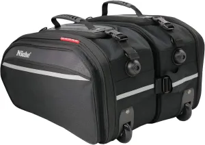 Niche 2pcs Wheel Trolley Motorcycle Saddle bag, Panniers for Street Bike and Sports Bike, Expand 25% Capacity Travel Bag with Raincover - Large-sized (NMO-2209)