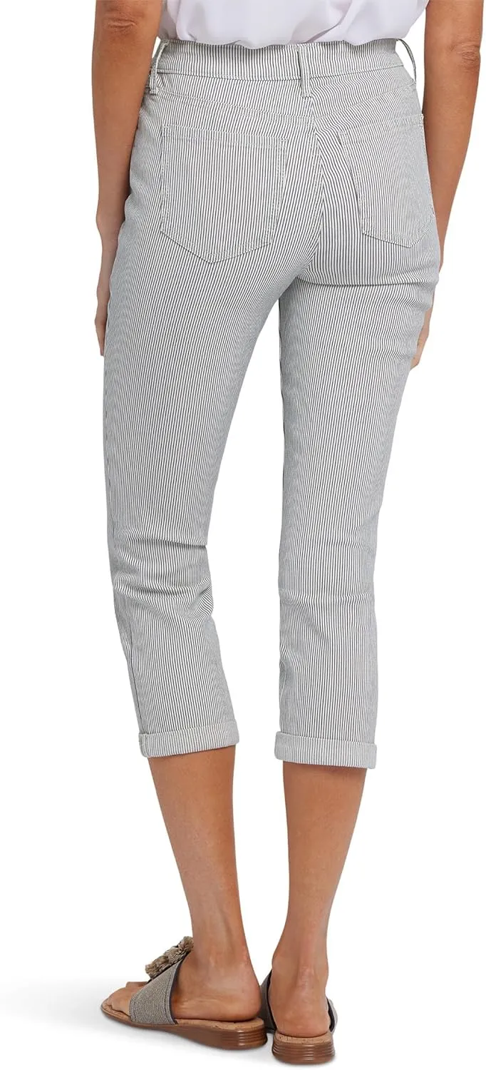 NYDJ Women's Petite Chloe Skinny Capri Jeans in Luarca Stripe
