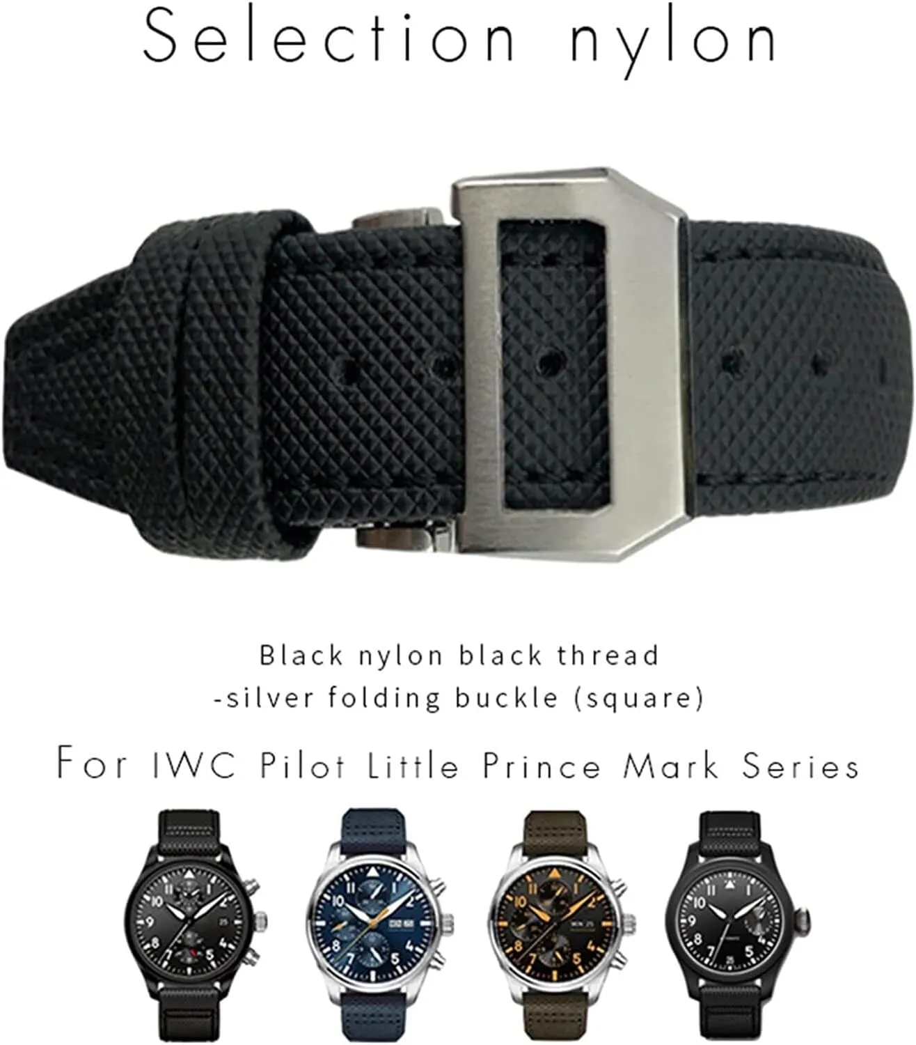 Nylon Calfskin Leather Watch Band For IWC Big Pilot IW377714 Mark18 SPITFIRE Canvas Strap 22mm 21mm 20mm