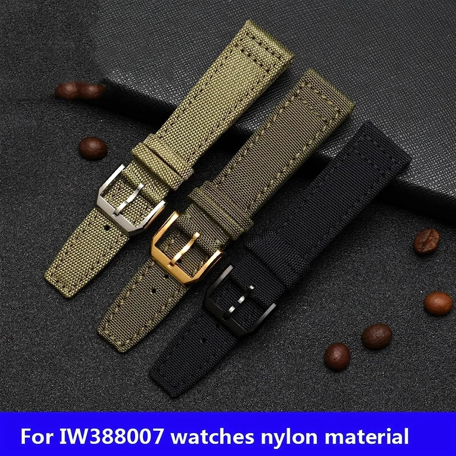 Nylon Canvas Fabric Watch Band For IWC Pilot Spitfire Timezone TopGun Strap Wristwatch Straps 20mm 21mm 22mm