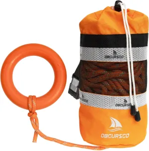 Obcursco Throw Bags for Water Rescue with Reflective Throw Rope, Floating Bag for Kayaking, Whitewater Boating, Rafting, Ice Fishing, Swimming (50ft-98ft)