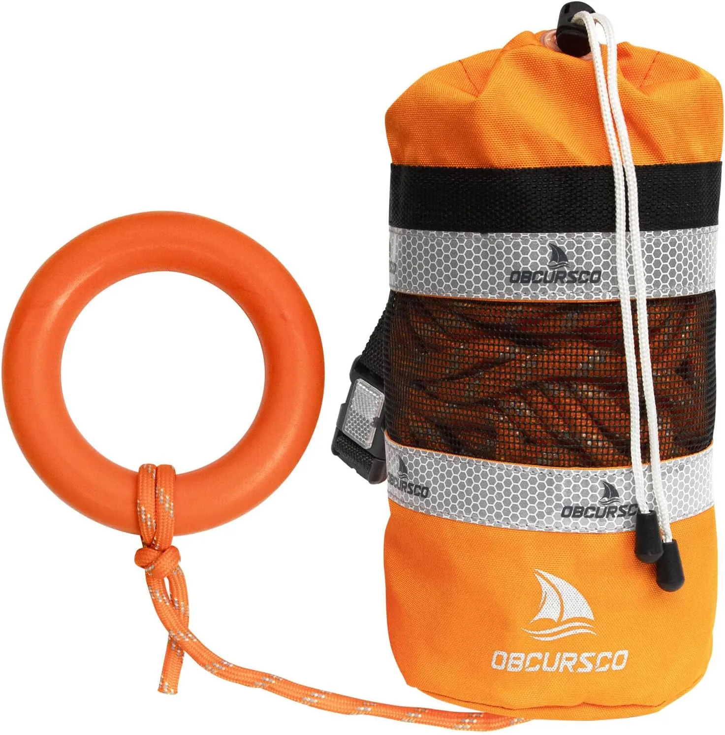 Obcursco Throw Bags for Water Rescue with Reflective Throw Rope, Floating Bag for Kayaking, Whitewater Boating, Rafting, Ice Fishing, Swimming (50ft-98ft)