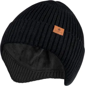 Ocatoma Winter Beanie with Earflap for Men Women Warm Knit Soft Hat Outdoor Beanie Unisex Gifts for Men Women