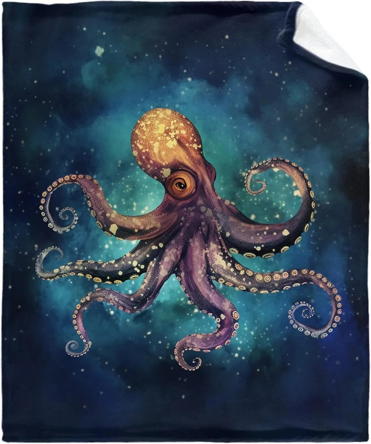 Octopus Fleece Throw Blanket Lightweight Super Soft Flannel Bed Blanket Perfect Home Decor for Couch Chair Sofa Living Room 50"X40" Small